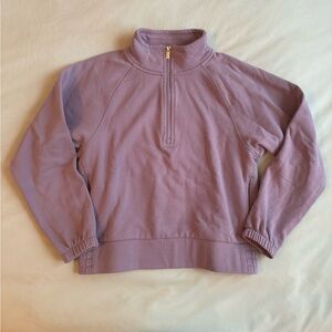 CroppedMauve Half-Zip Pullover